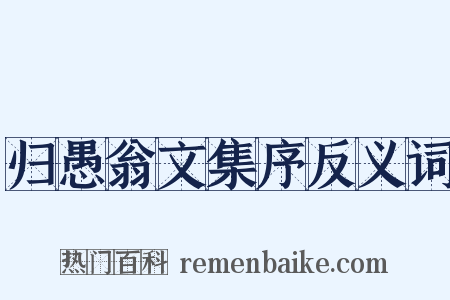 归愚翁文集序反义词是什么意思的图片